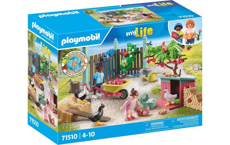 Playmobil® Spielbausteine »My Life Kleine Hühnerfarm im Tiny Haus Garten 71510«, (77 St.) von Playmobil®