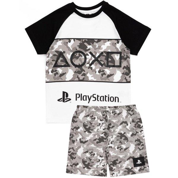 Gaming Schlafanzug Mit Shorts Jungen Schwarz 116 von Playstation