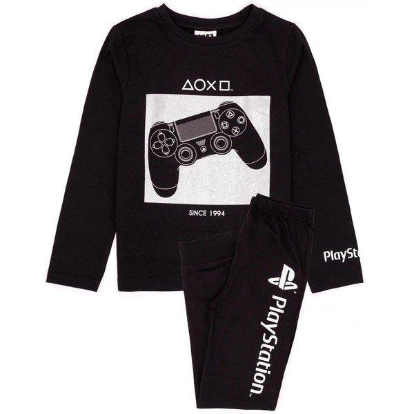 Schlafanzug Mit Langer Hose Jungen Schwarz 128 von Playstation