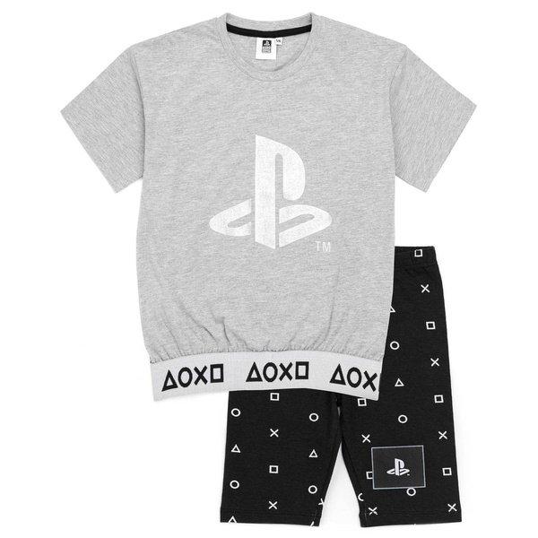 Schlafanzug Mit Shorts Mädchen Grau 140 von Playstation