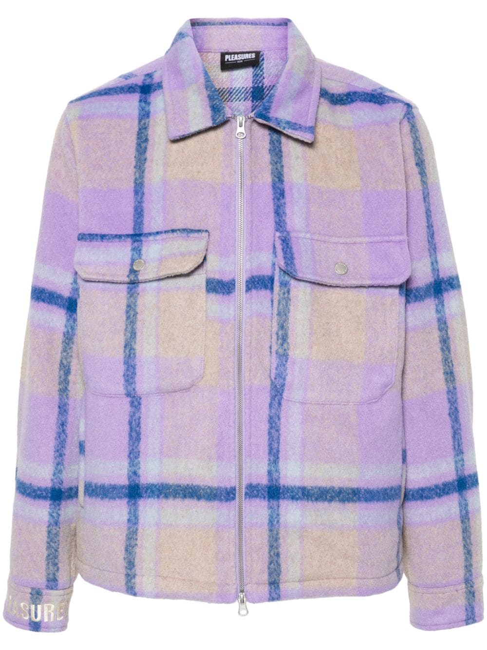 Pleasures Folklore plaid felted jacket - Purple von Pleasures