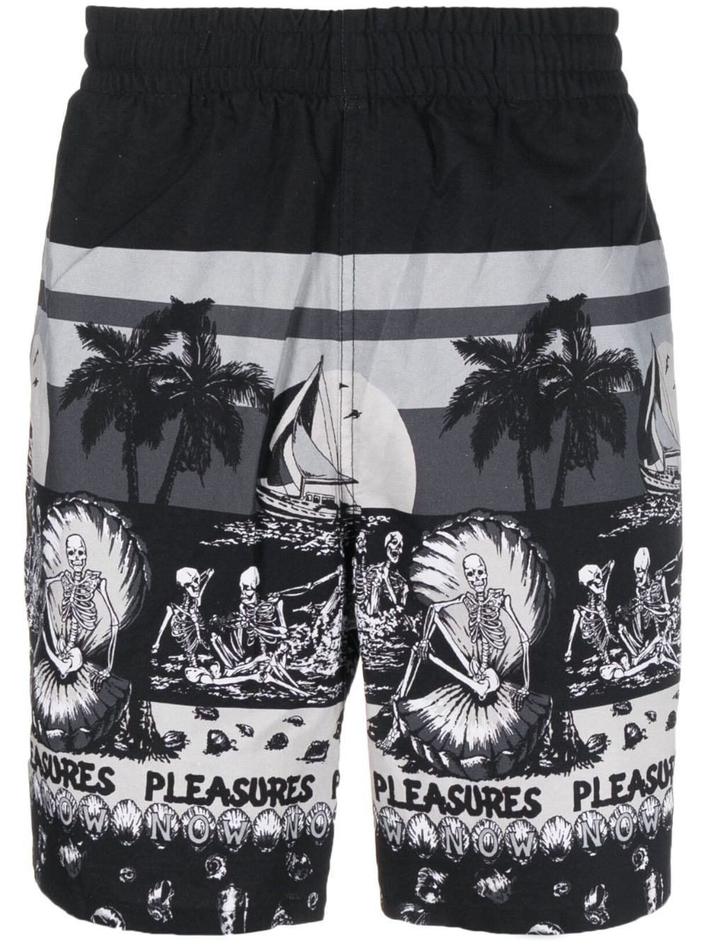 Pleasures graphic-print knee-length shorts - Black von Pleasures