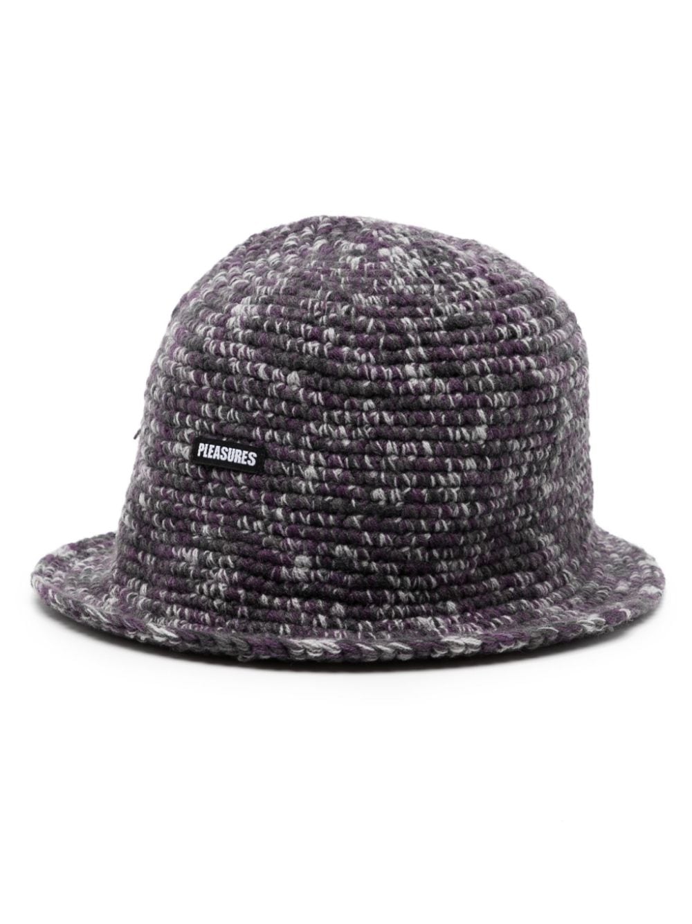 Pleasures logo-appliqué knitted hat - Purple von Pleasures