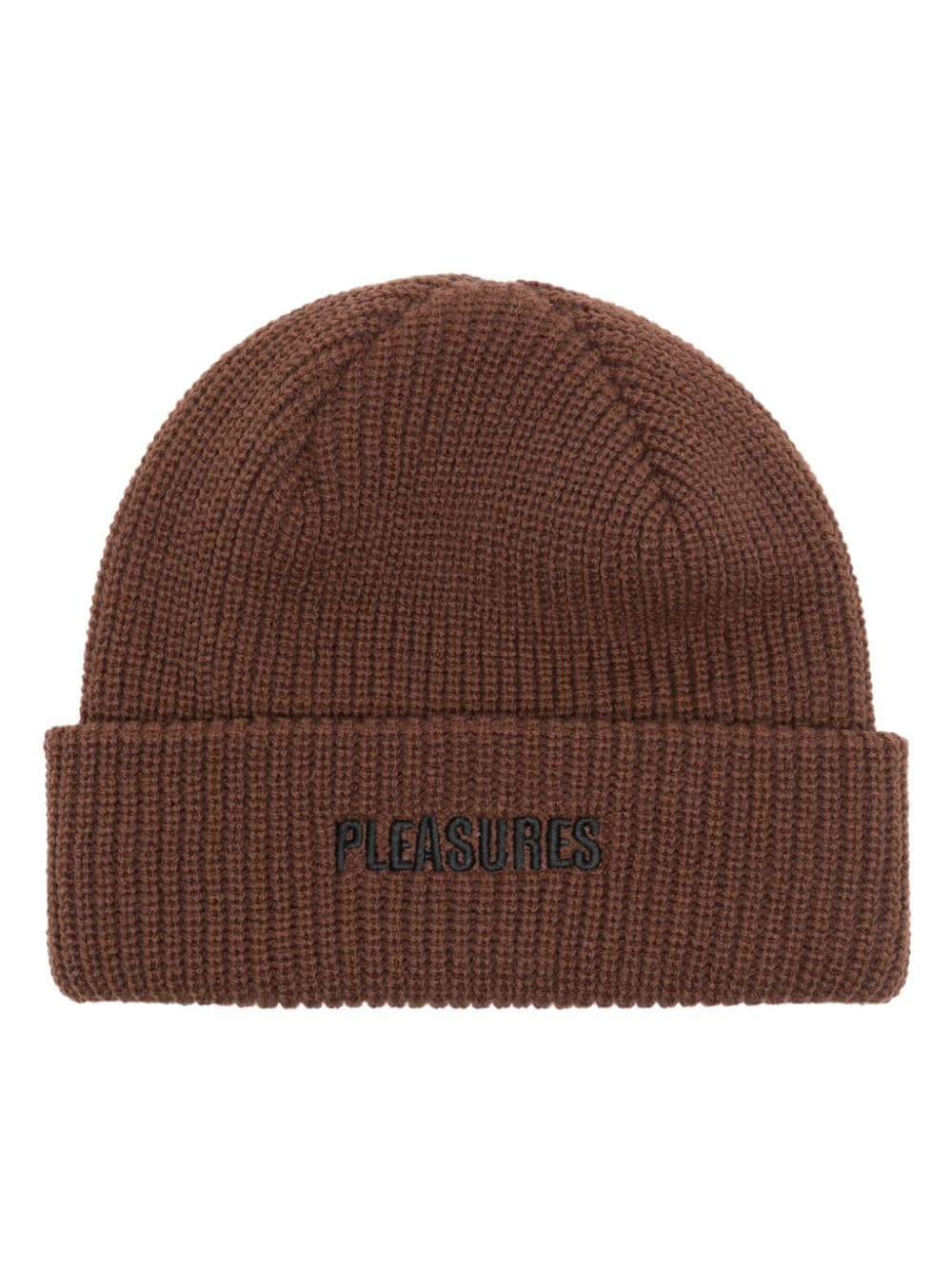 Pleasures logo-embroidered turn-up beanie - Brown von Pleasures