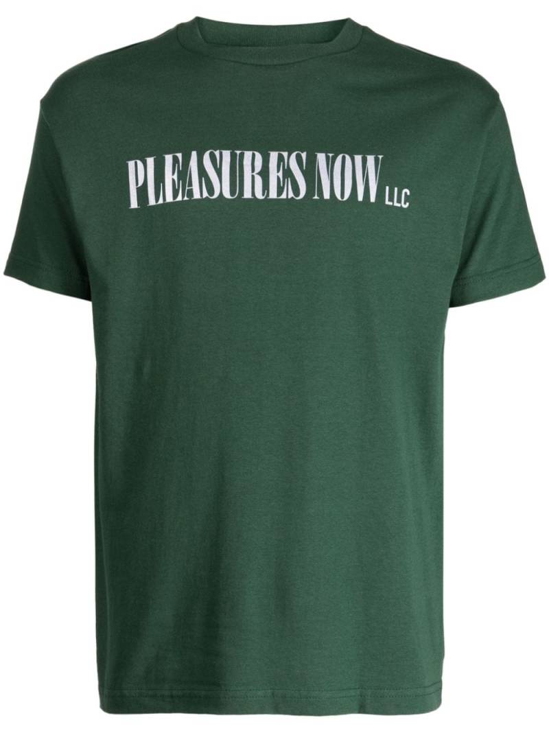 Pleasures logo-print cotton T-shirt - Green von Pleasures