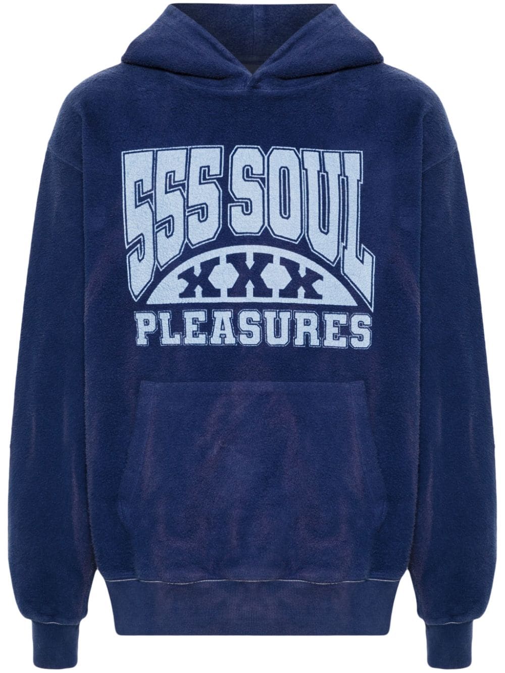 Pleasures logo-print fleece hoodie - Blue von Pleasures
