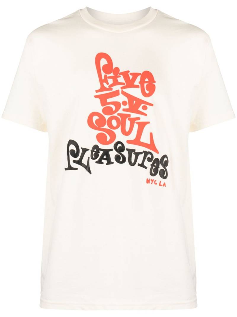 Pleasures x Triple 5 Soul Five 5 V cotton T-shirt - Neutrals von Pleasures
