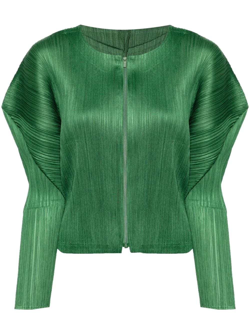Pleats Please Issey Miyake February pinched-shoulder pleated jacket - Green von Pleats Please Issey Miyake