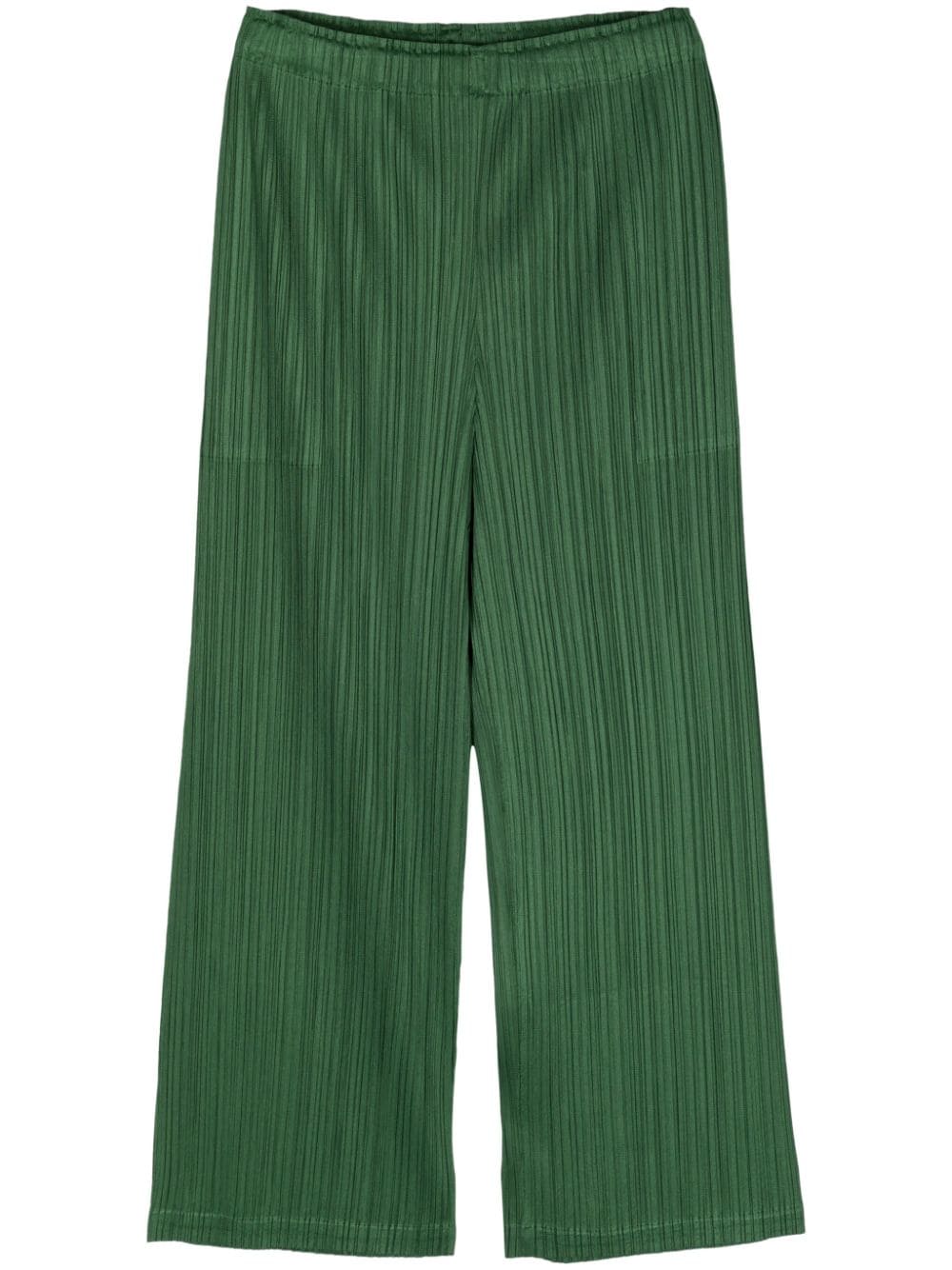 Pleats Please Issey Miyake March pleated wide-leg trousers - Green von Pleats Please Issey Miyake