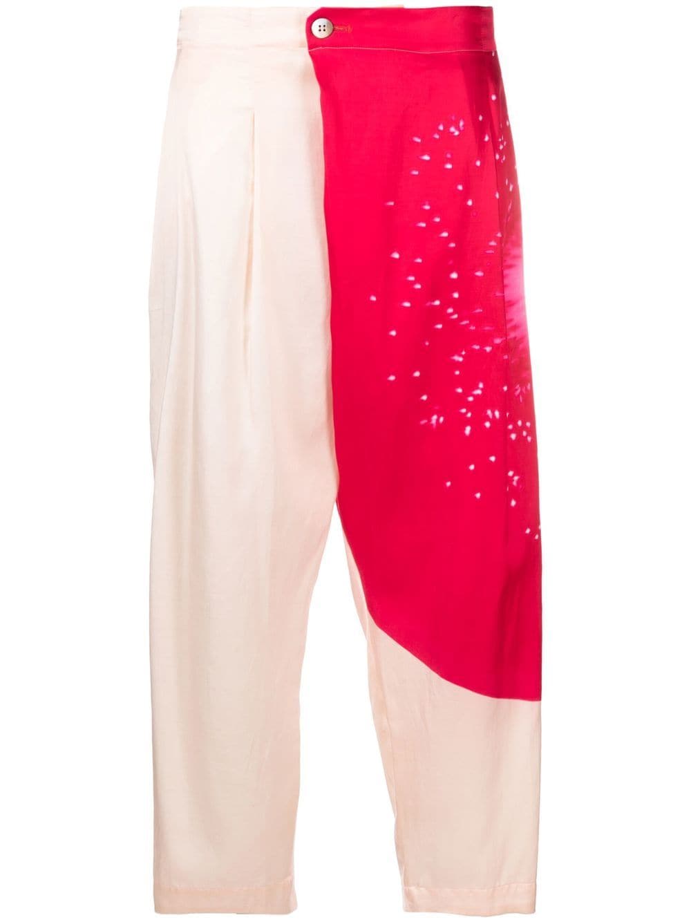 Pleats Please Issey Miyake colour-block cropped trousers - Pink von Pleats Please Issey Miyake