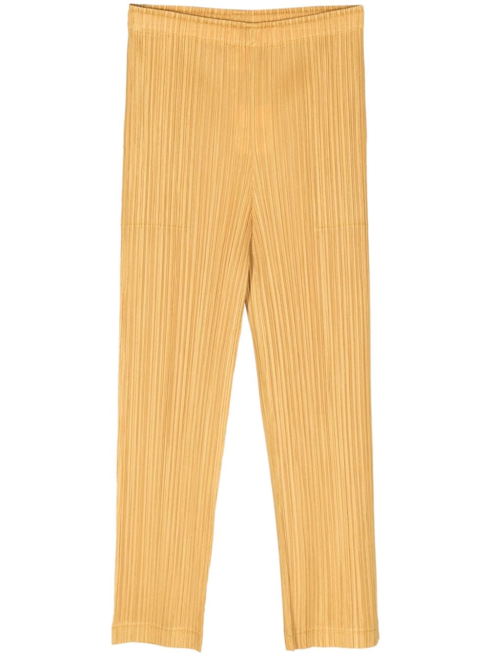 Pleats Please Issey Miyake plissé cropped trousers - Yellow von Pleats Please Issey Miyake