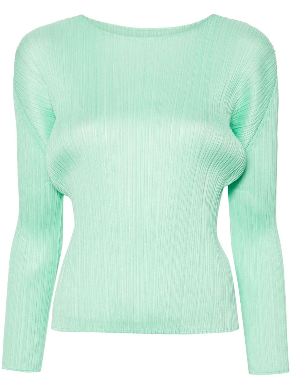 Pleats Please Issey Miyake round-neck plissé T-shirt - Green von Pleats Please Issey Miyake