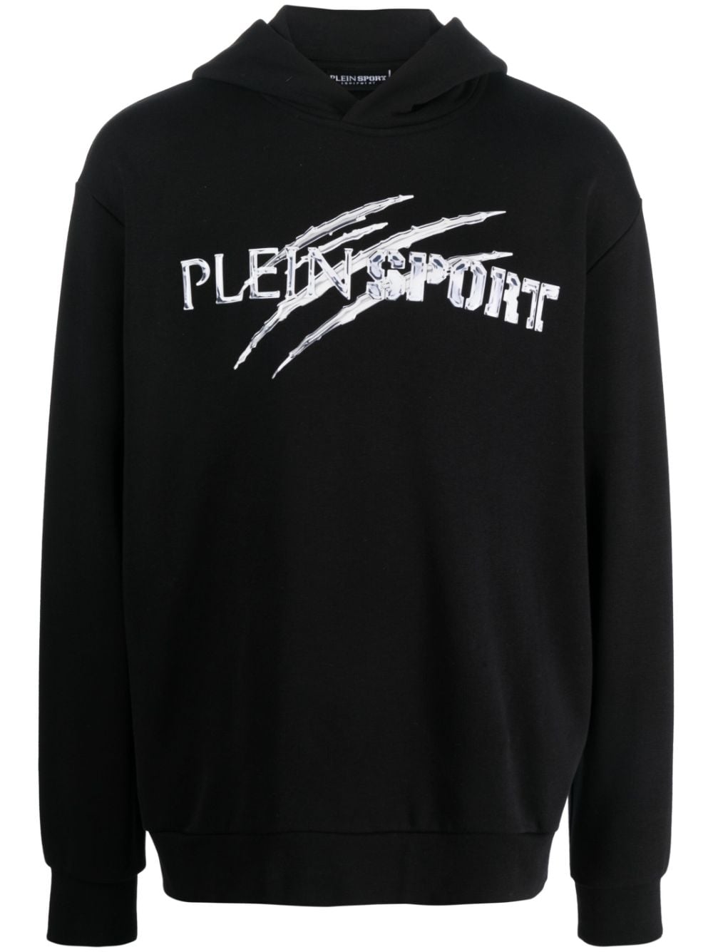 Plein Sport Chrome Scratch cotton hoodie - Black von Plein Sport