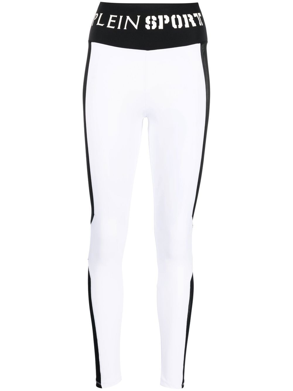 Plein Sport Jogging high-waist leggings - White von Plein Sport