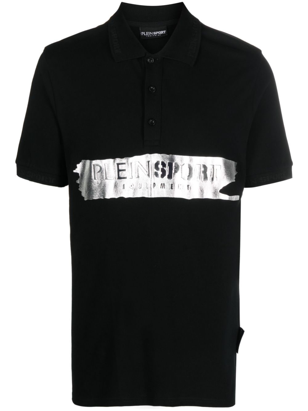 Plein Sport SS Silver Brush cotton polo shirt - Black von Plein Sport