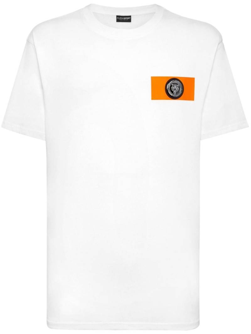 Plein Sport SS logo-patch cotton T-shirt - White von Plein Sport