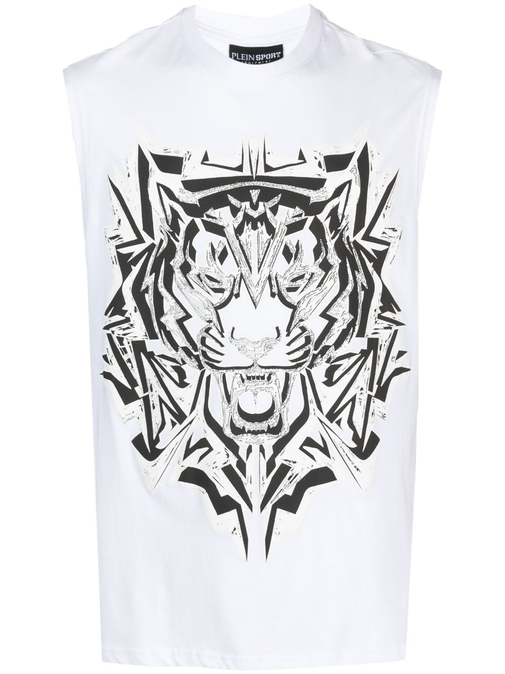 Plein Sport Thunder Tiger cotton tank top - White von Plein Sport