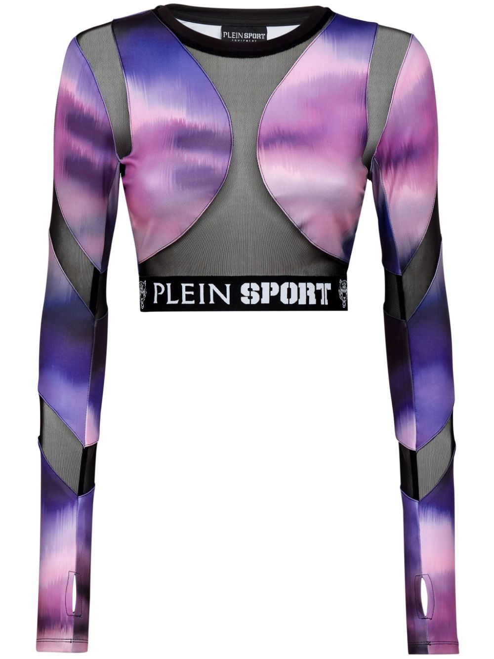 Plein Sport abstract-print long-sleeved top - Purple von Plein Sport