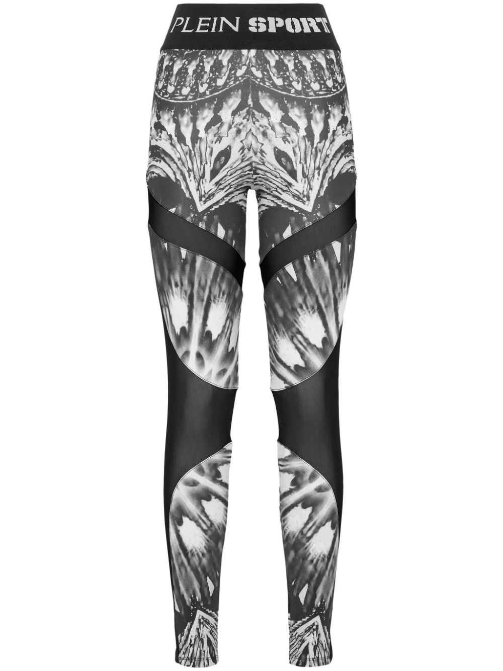 Plein Sport abstract-print skinny leggings - Black von Plein Sport