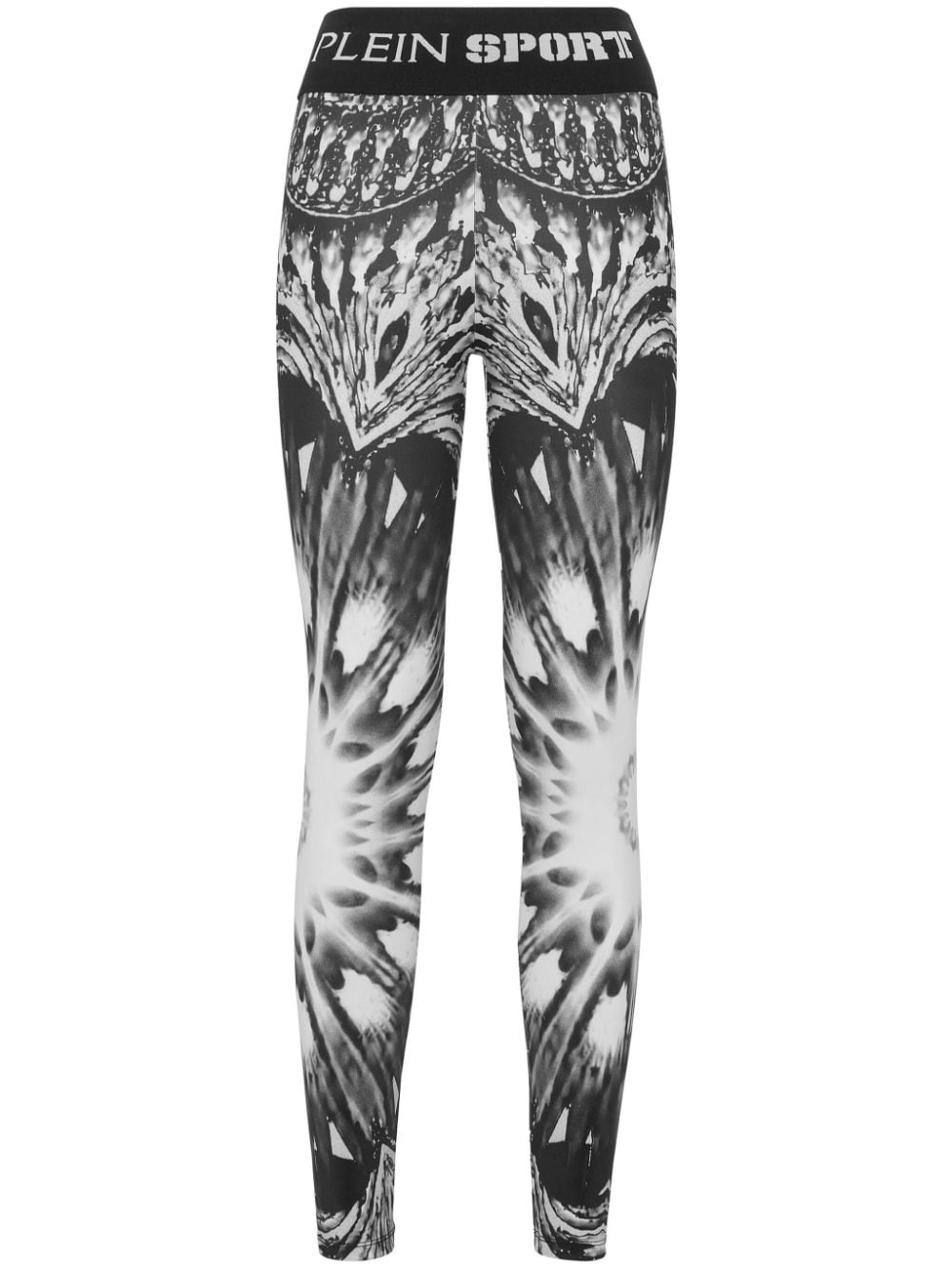 Plein Sport abstract-print skinny leggings - Black von Plein Sport