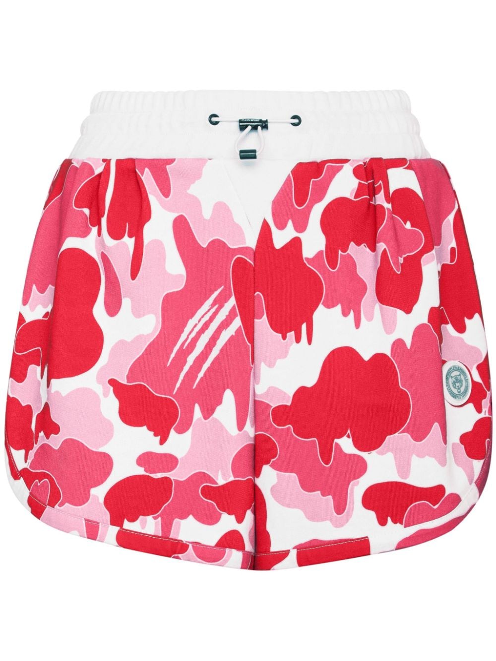 Plein Sport camouflage-print cotton track shorts - Pink von Plein Sport