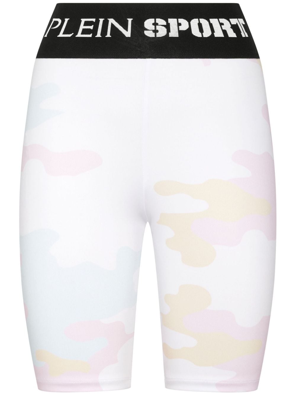 Plein Sport camouflage-print cycling shorts - White von Plein Sport