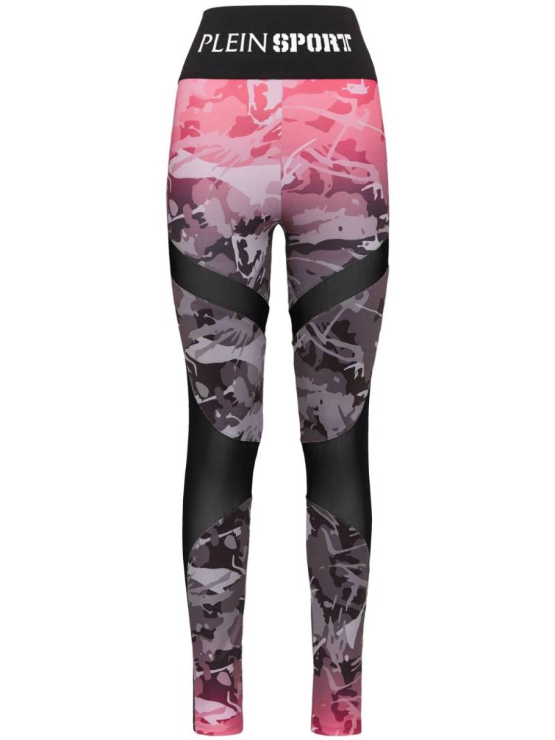 Plein Sport camouflage-print high-waisted leggings - Pink von Plein Sport