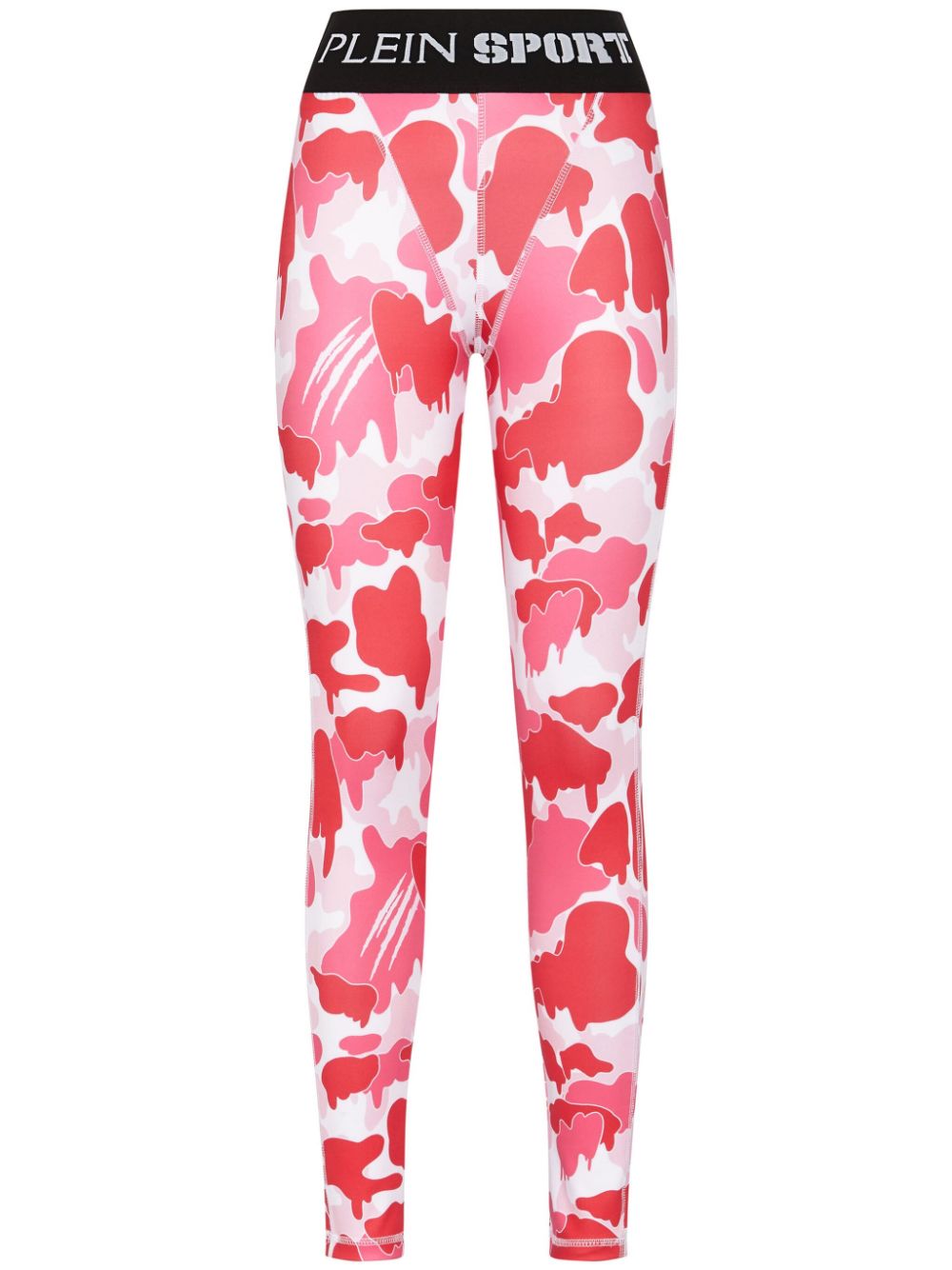 Plein Sport camouflage-print logo-waistband leggings - Pink von Plein Sport