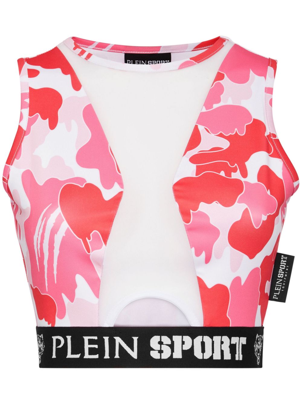 Plein Sport camouflage-print panelled cropped top - Pink von Plein Sport
