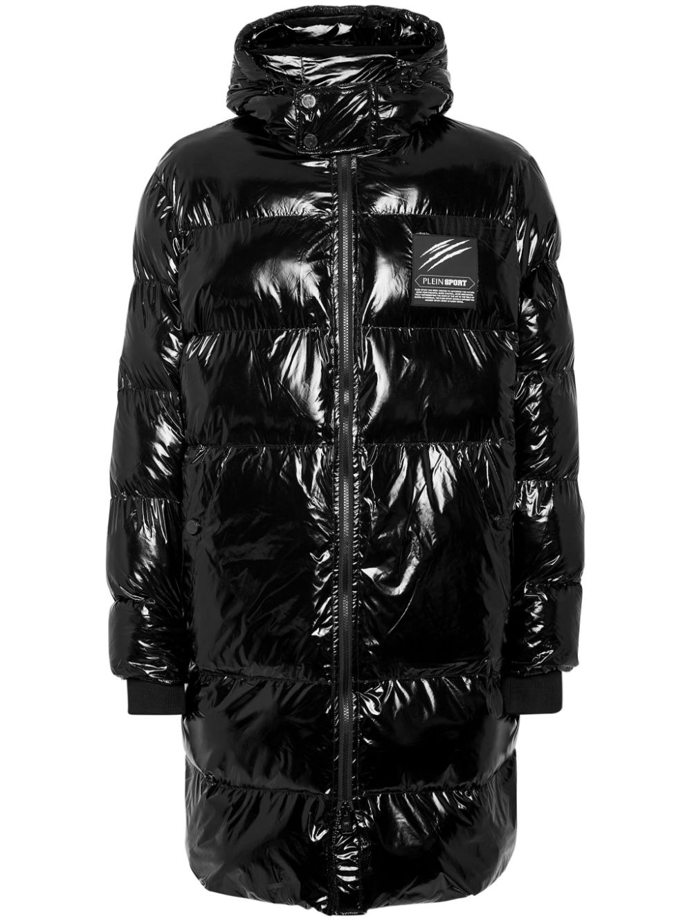 Plein Sport high-shine quilted padded coat - Black von Plein Sport