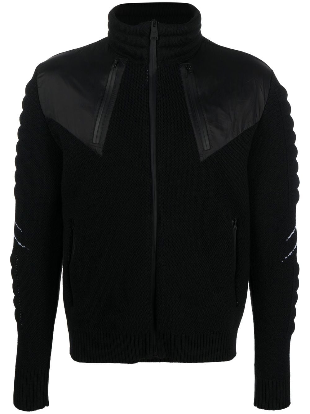 Plein Sport intarsia-knit logo wool-blend jacket - Black von Plein Sport