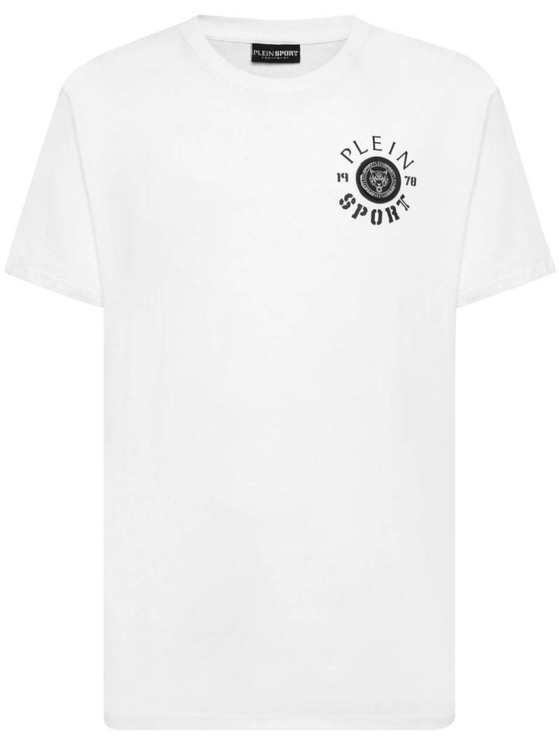 Plein Sport logo-appliqué cotton T-shirt - White von Plein Sport