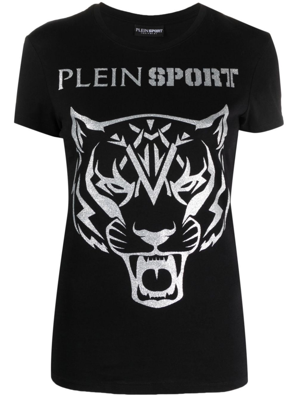 Plein Sport logo-lettering graphic-print T-shirt - Black von Plein Sport
