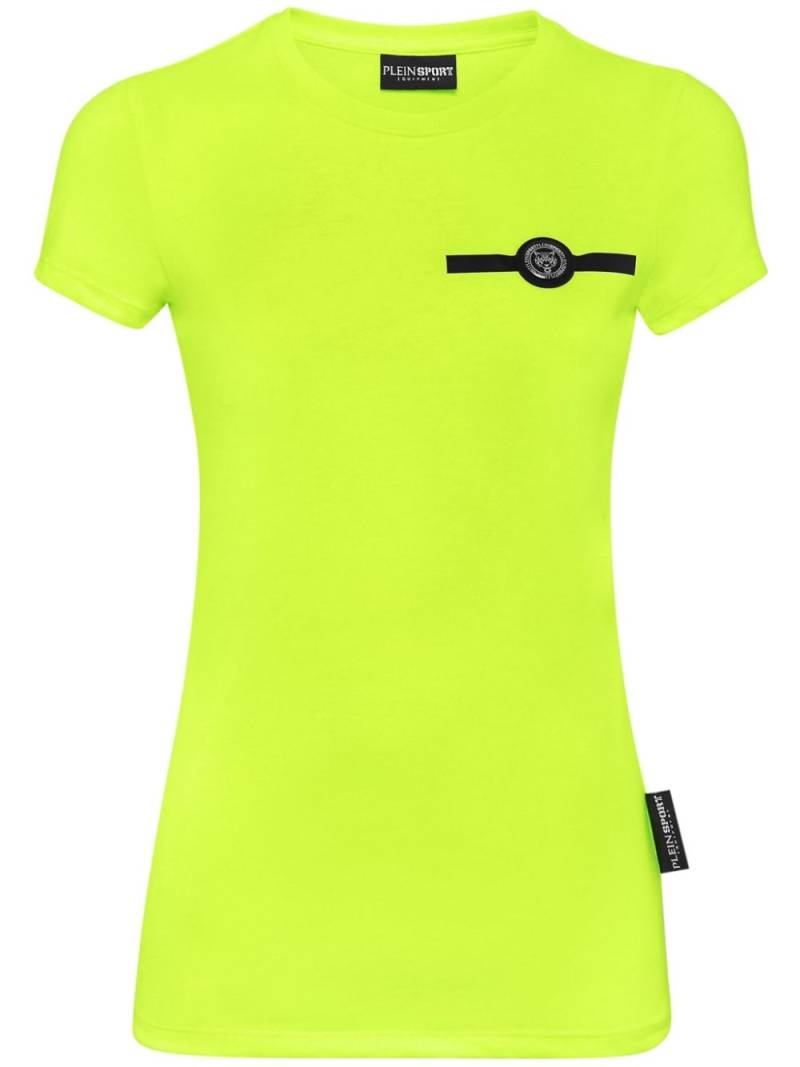 Plein Sport logo-patch cotton T-shirt - Yellow von Plein Sport