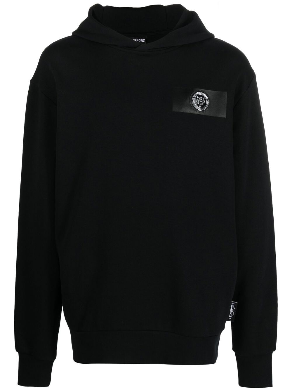 Plein Sport logo-patch long-sleeved hoodie - Black von Plein Sport