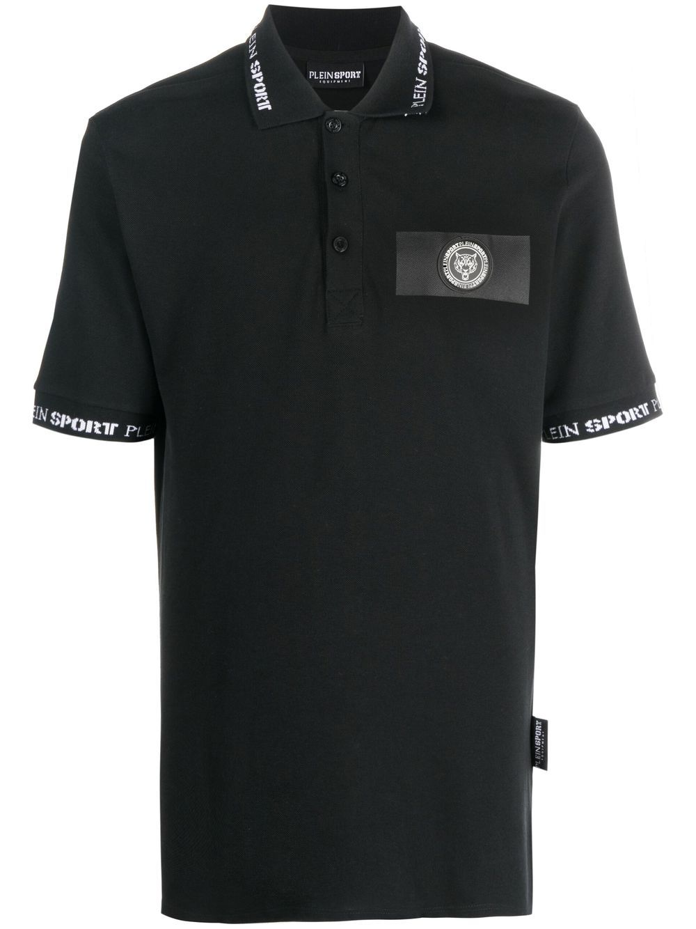 Plein Sport logo-patch short-sleeved polo shirt - Black von Plein Sport