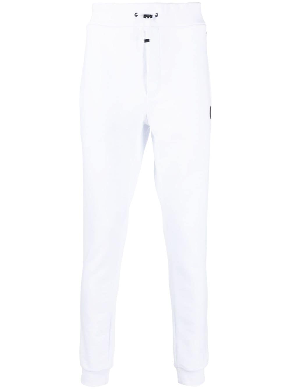 Plein Sport logo-plaque cotton track pants - White von Plein Sport