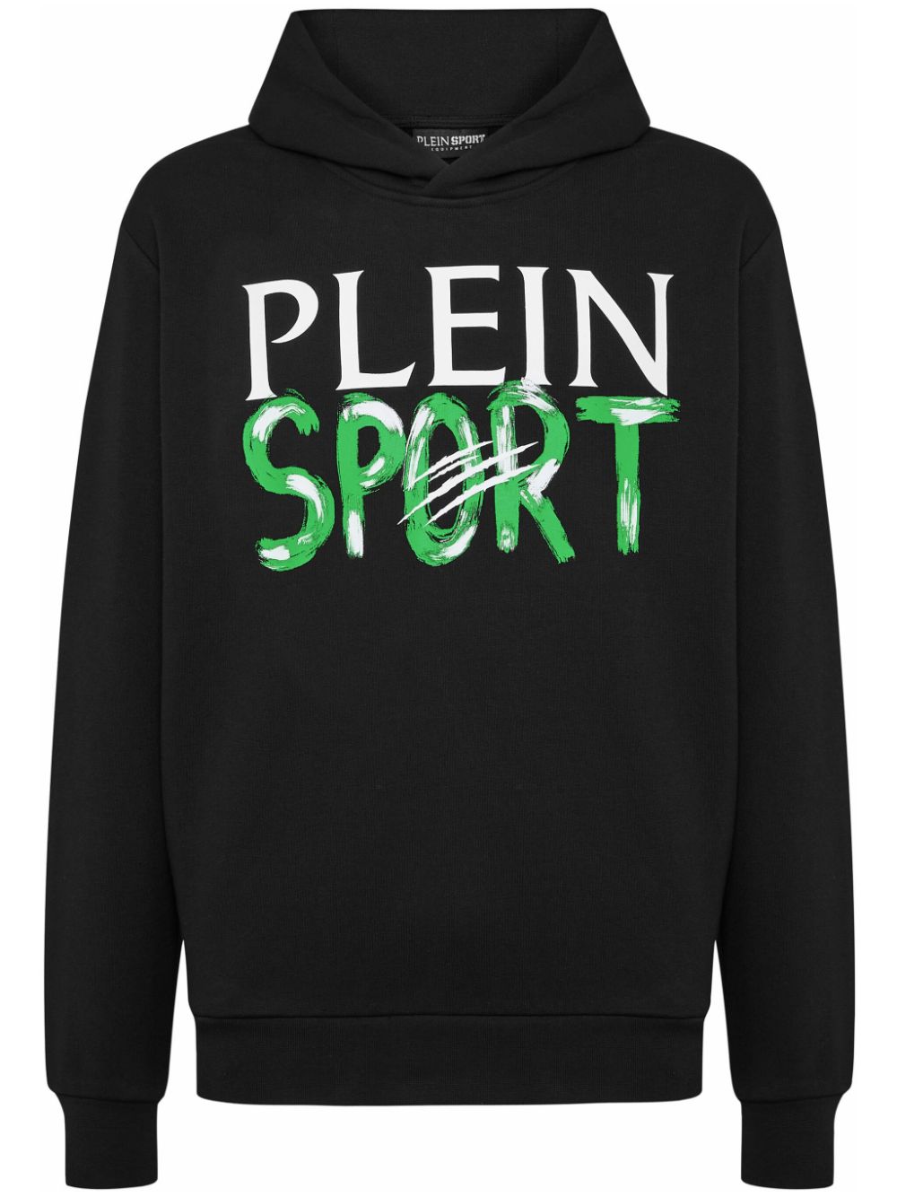 Plein Sport logo-print cotton-blend hoodie - Black von Plein Sport