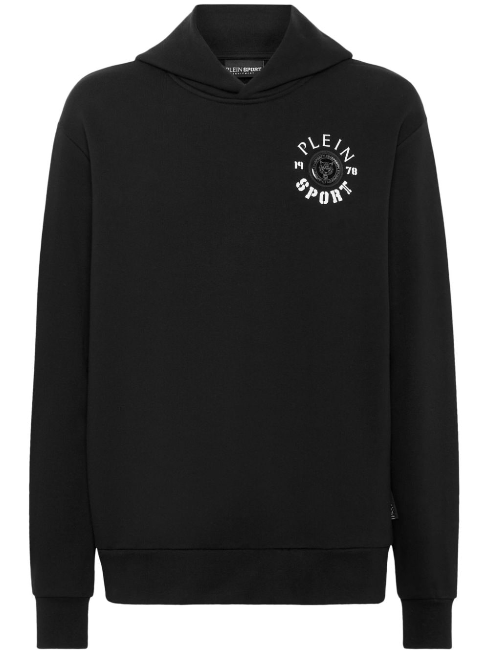 Plein Sport logo-print cotton-blend hoodie - Black von Plein Sport