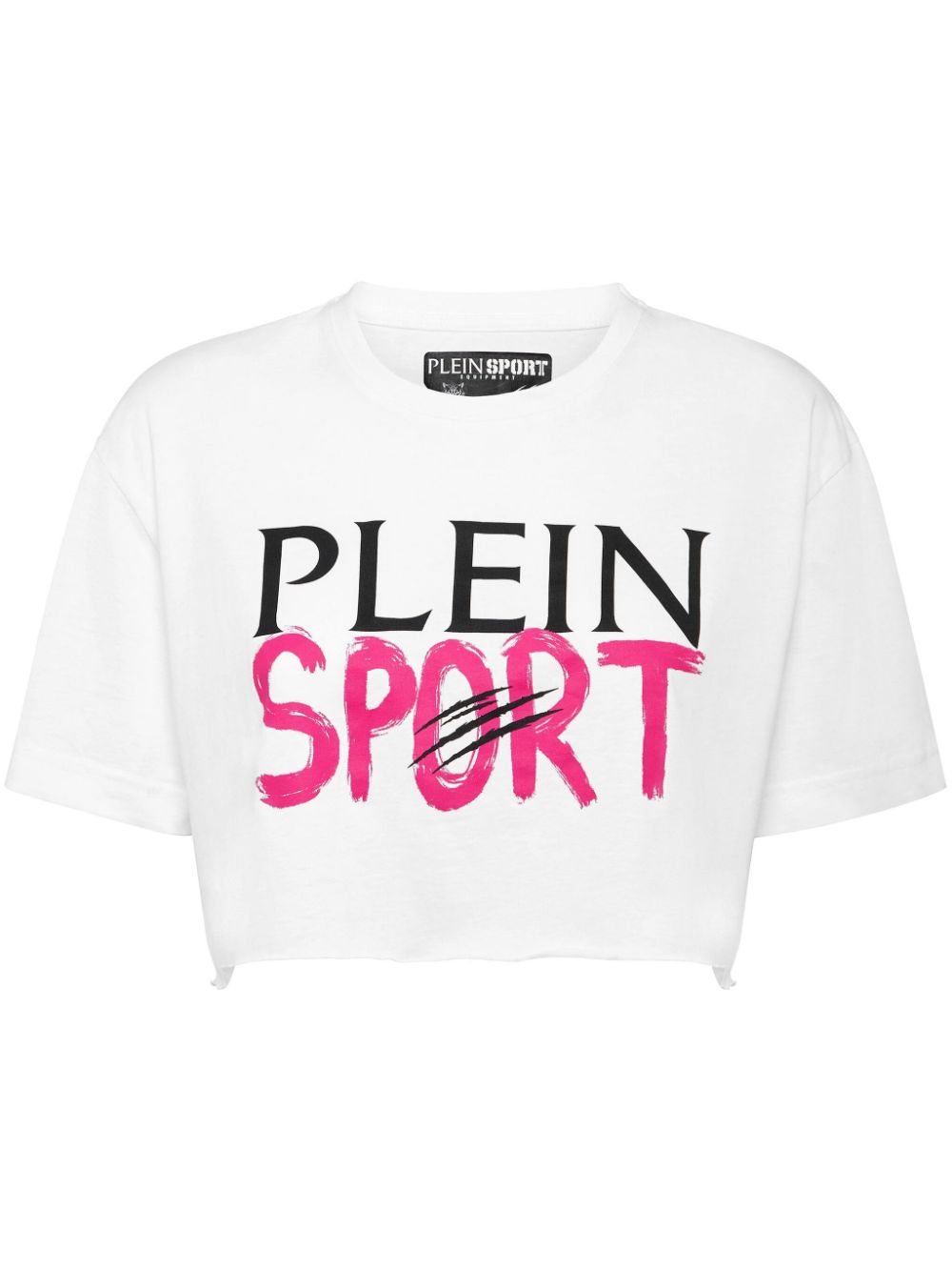 Plein Sport logo-print cotton cropped T-shirt - White von Plein Sport