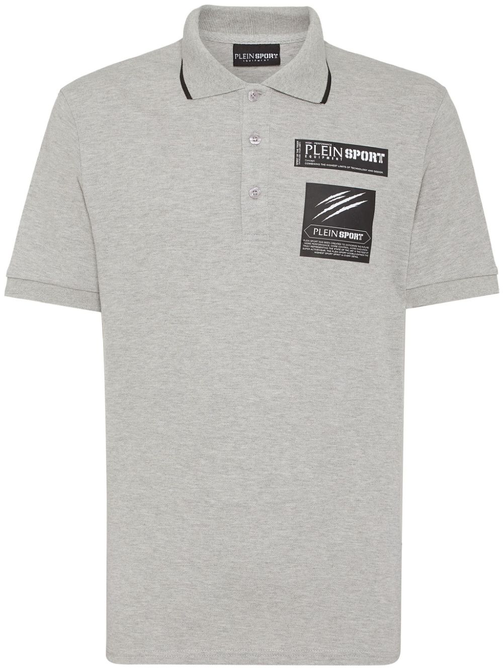 Plein Sport logo-print cotton polo shirt - Grey von Plein Sport