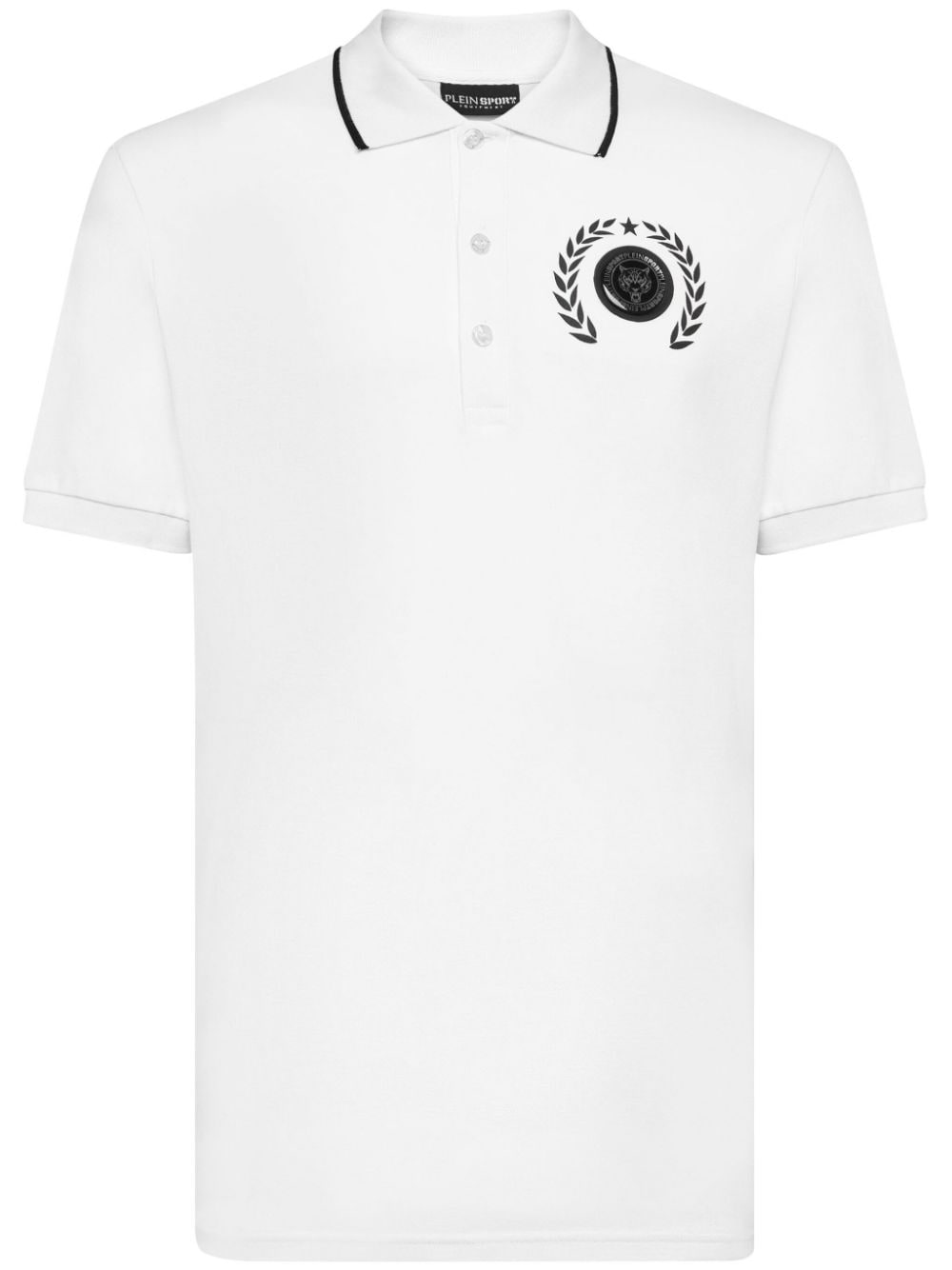 Plein Sport logo-print cotton polo shirt - White von Plein Sport