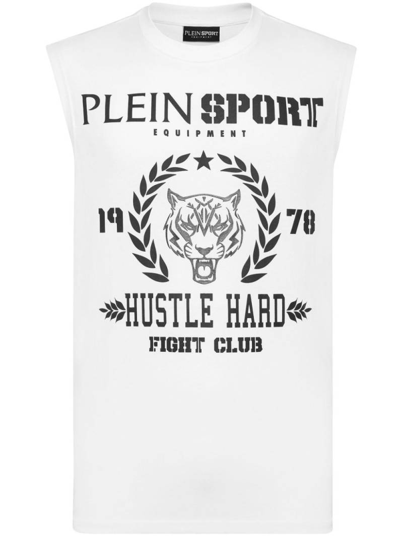 Plein Sport logo-print cotton tank top - White von Plein Sport