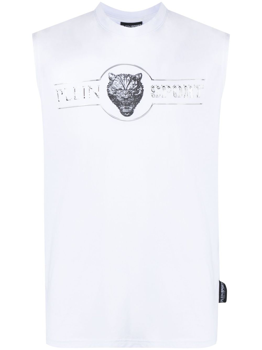 Plein Sport logo-print cotton tank top - White von Plein Sport