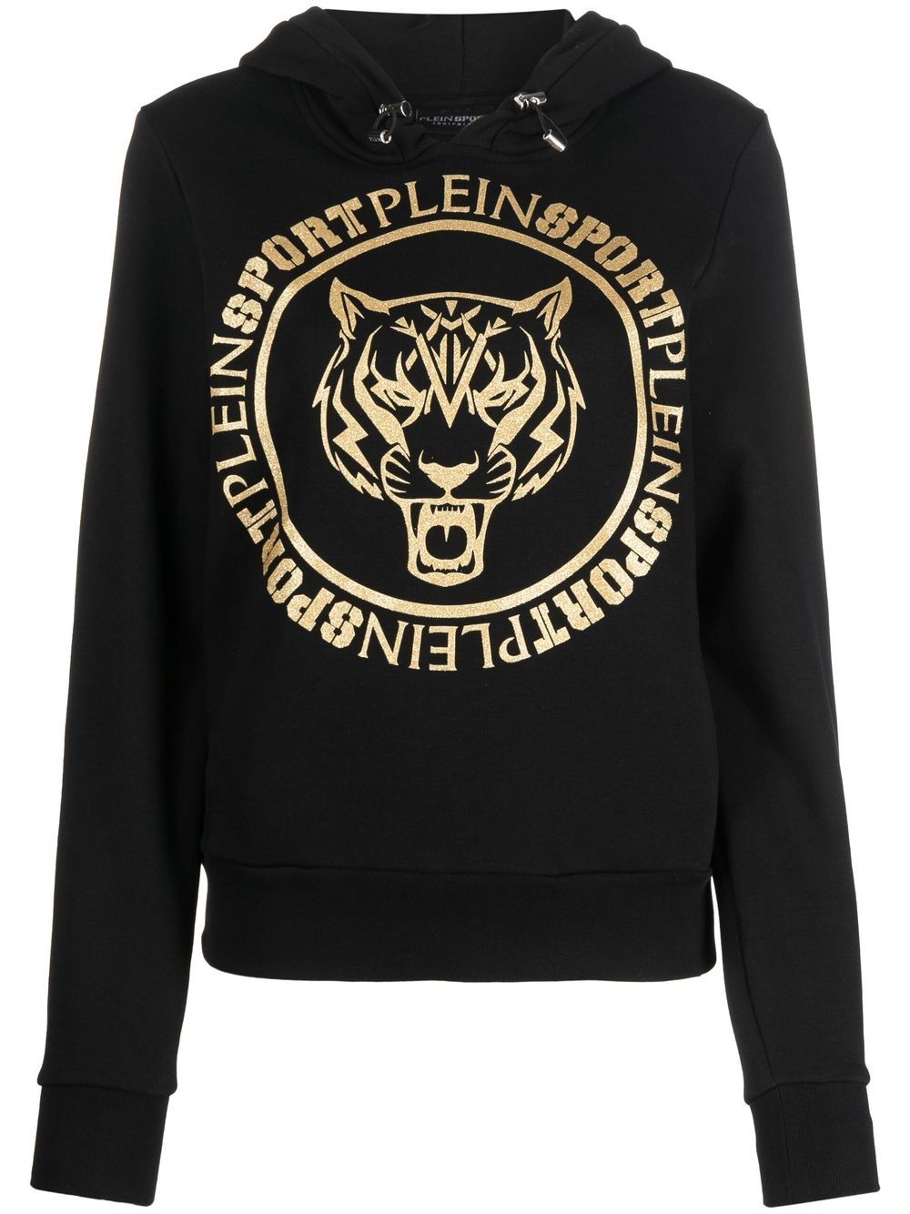 Plein Sport logo-print tiger hoodie - Black von Plein Sport