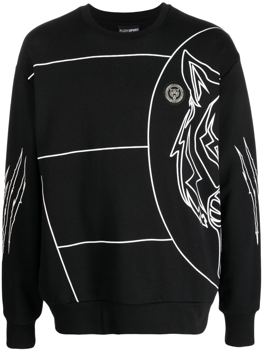 Plein Sport logo tiger-print sweatshirt - Black von Plein Sport