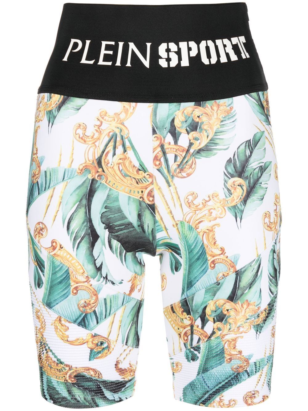 Plein Sport logo-waistband cycling shorts - White von Plein Sport