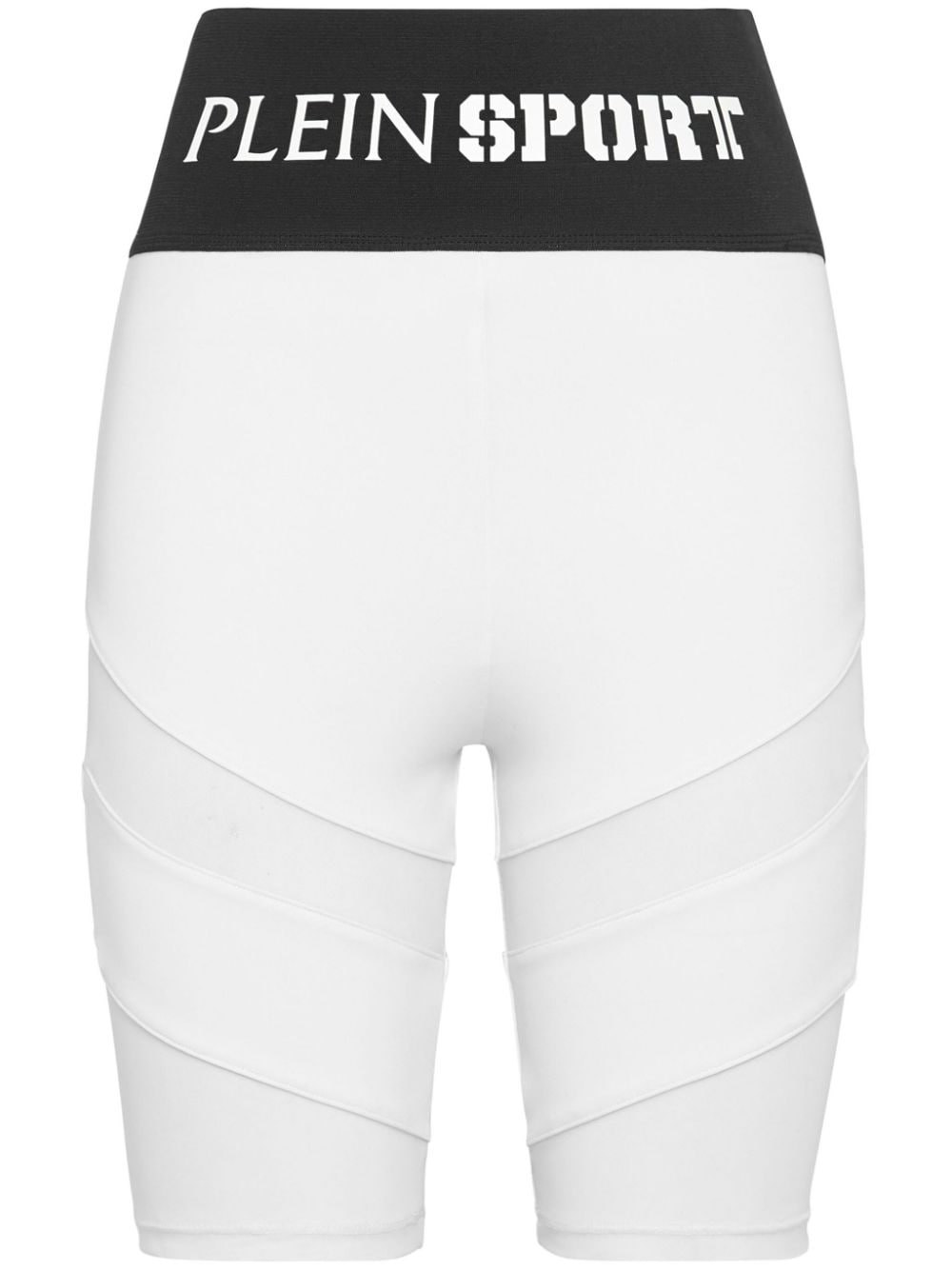 Plein Sport logo-waistband cyclist shorts - White von Plein Sport