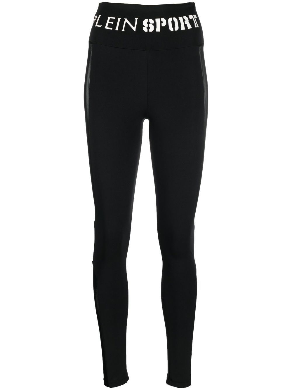 Plein Sport logo-waistband high-waisted leggings - Black von Plein Sport