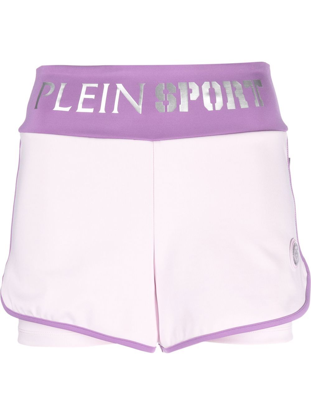 Plein Sport logo-waistband jogging shorts - Purple von Plein Sport